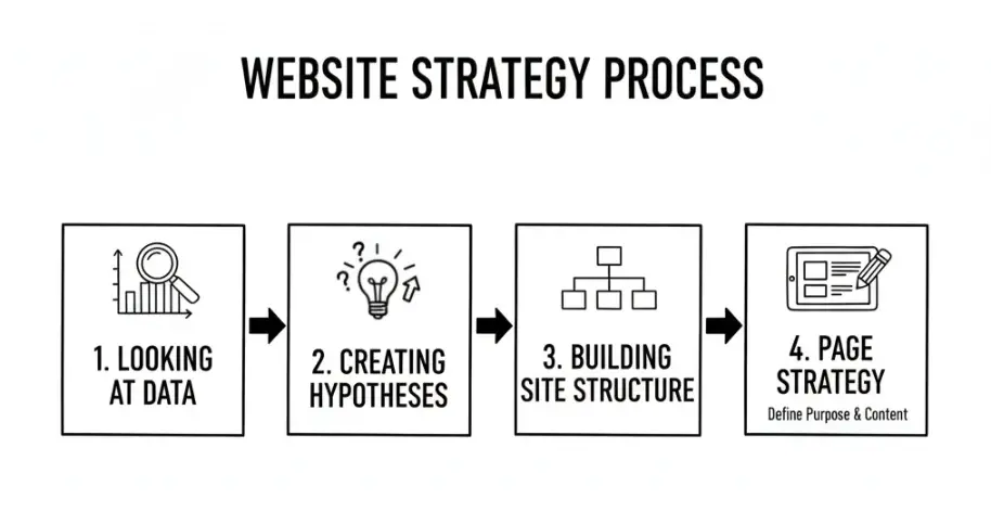 An IMPACT strategist mapping a website migration plan with a client team